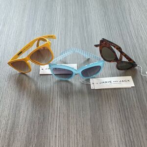 NWT Janie and Jack Sunglasses Set of 3 Tortoise Yellow & Blue 2-4 Years